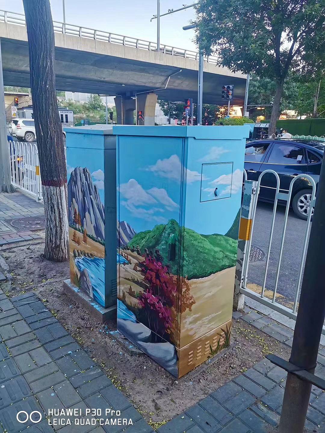 电表箱彩绘铁皮箱彩绘铁箱彩绘美化城市彩绘纯手工绘画_太原墙绘画师