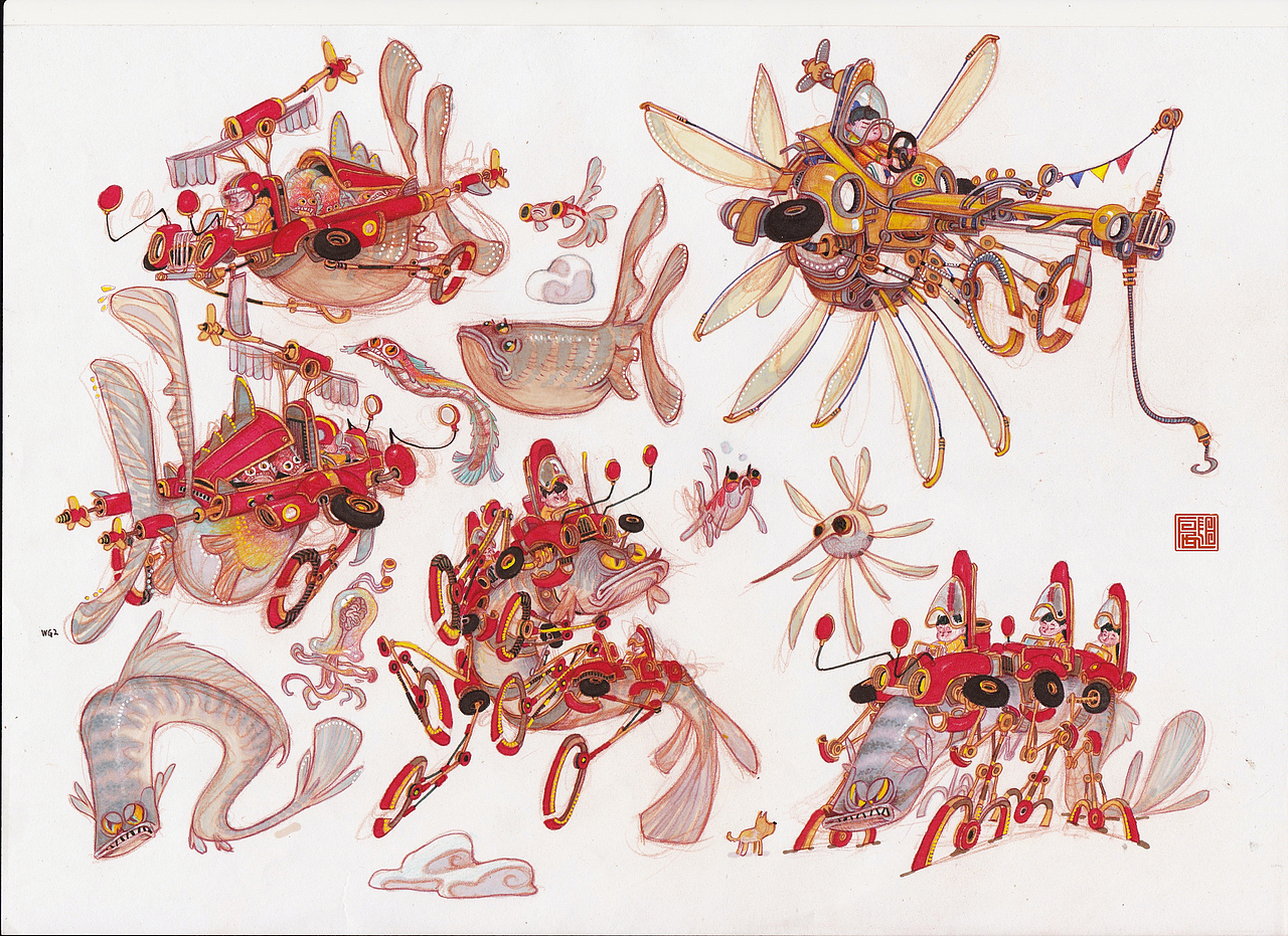 插画设计 艺术概念设定 奇幻机械系列