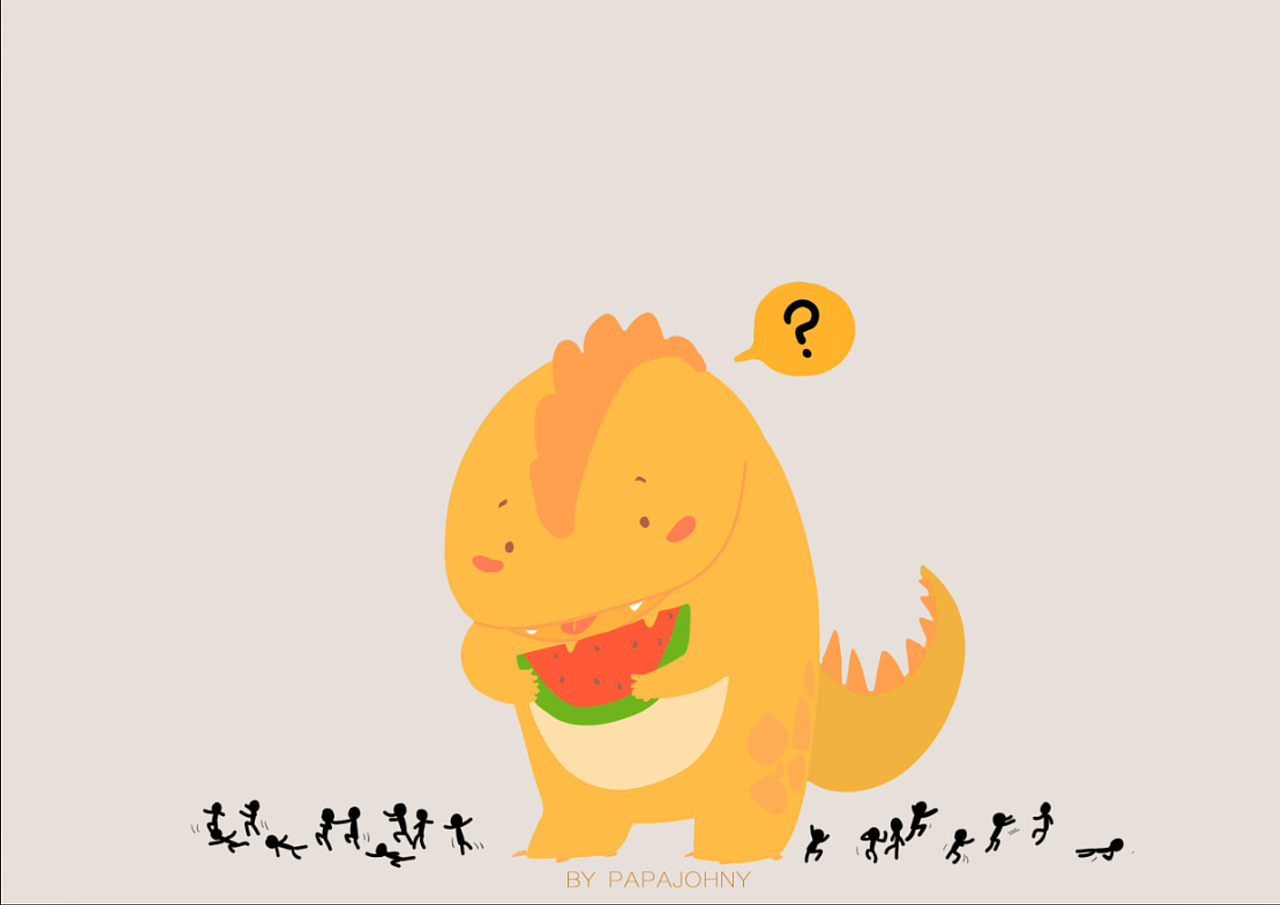 哥斯拉的困惑（图ZMzMwOTI5MDQ=） - 儿童插画 - 站酷设计师派派乔尼原创素材 - 站酷ZCOOL