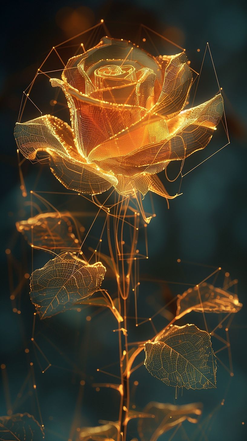 Midjourney生成科技玫瑰壁纸（图ZMzY3MzQxNzQ0） - 商业插画 - 站酷设计师淼淼6原创素材 - 站酷ZCOOL