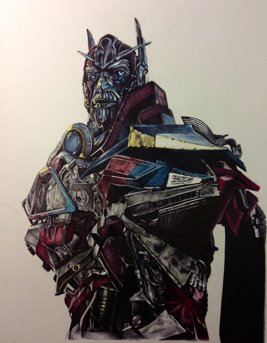 圆珠笔手绘变形金刚 御天敌