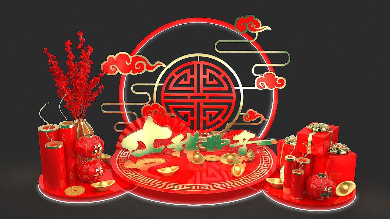 新年dp点春节小景新年氛围布置