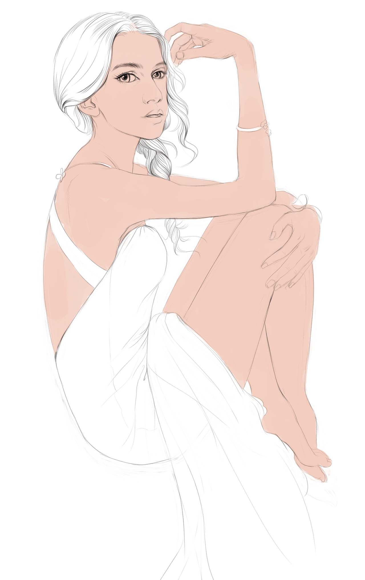 坐着的女人（图ZMjIxNzcyNDc2） - 创作习作 - 站酷设计师雅芬yf原创素材 - 站酷ZCOOL