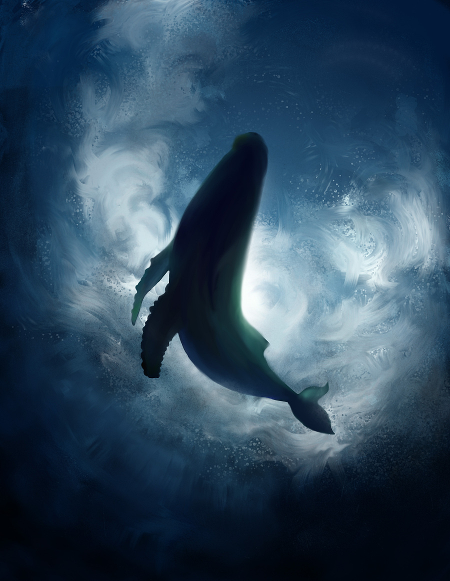 深海蓝鲸唯美图片图片