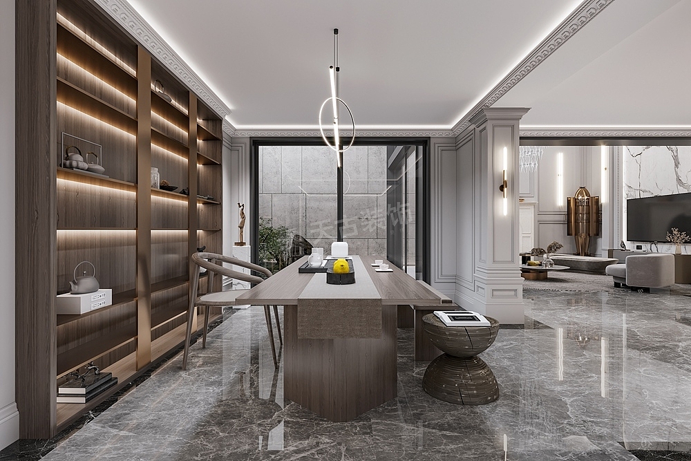 融创凡尔赛联排装修,简约法式风格设计,天古装饰