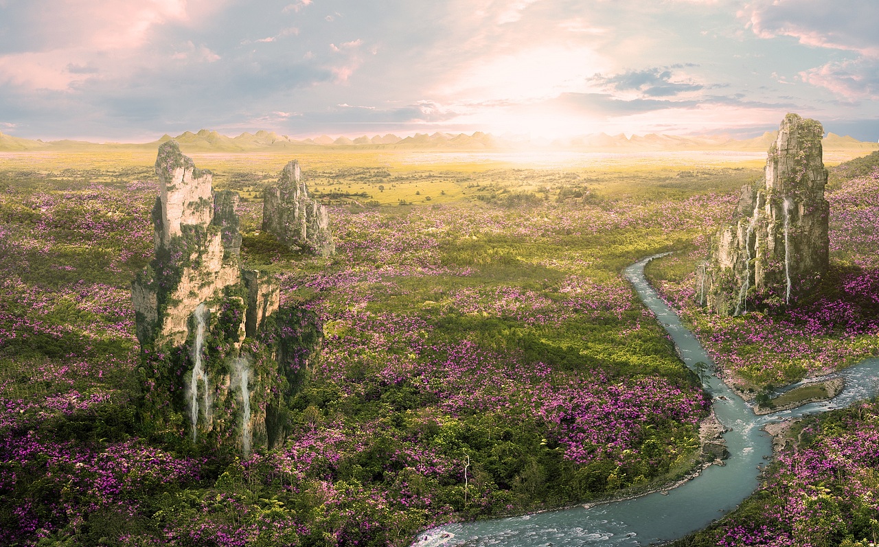 唐智临_matte painting_flower land（图ZOTMxMjY0ODQ=） - 其他影视 - 站酷设计师ReverseArt原创素材 - 站酷ZCOOL