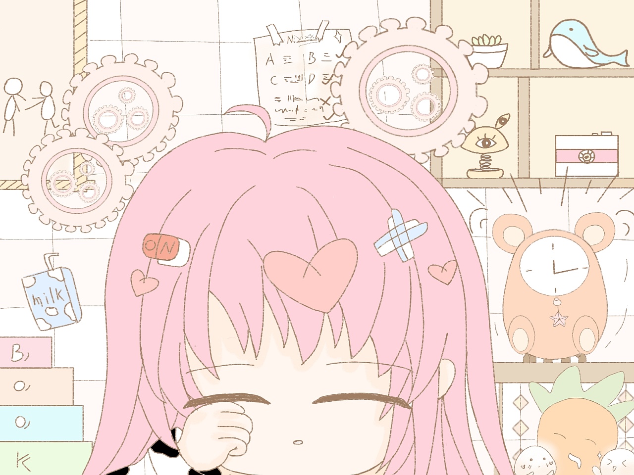 刚睡醒的小女孩