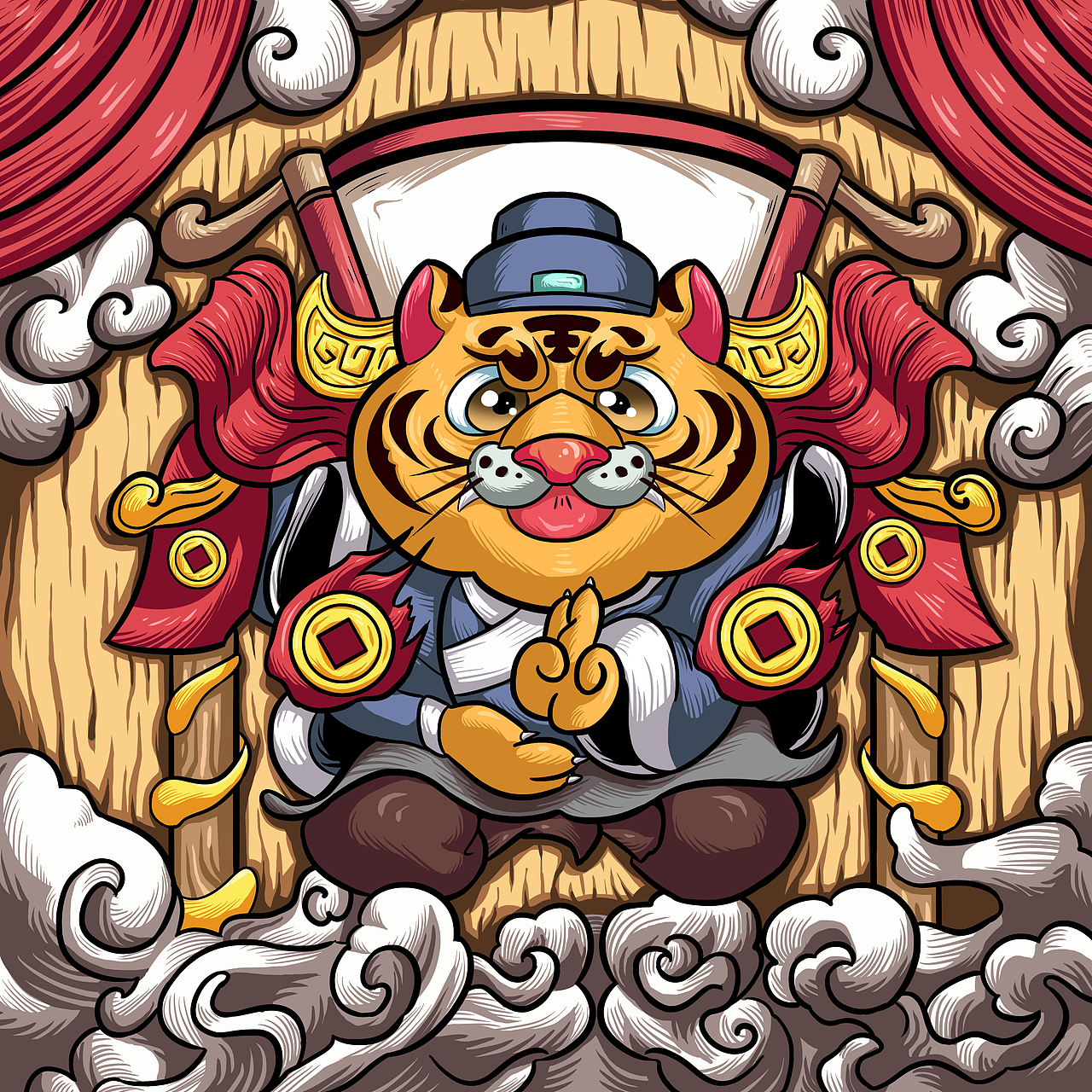 國(guó)潮風(fēng)十二生肖 X KAGE（圖ZMjA3MTI1MTA0） - 商業(yè)插畫(huà) - 站酷設(shè)計(jì)師一KAGE一原創(chuàng)素材 - 站酷ZCOOL