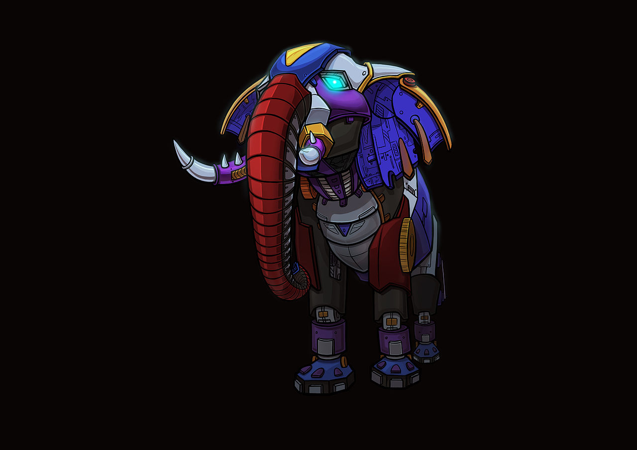 之前画的一套机械的动物