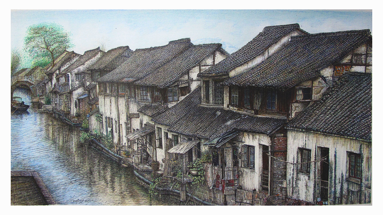 我的钢笔彩画作品《逝水流年》（图ZMTAwMTk1ODUy） - 绘画 - 站酷设计师黄晴雨原创素材 - 站酷ZCOOL