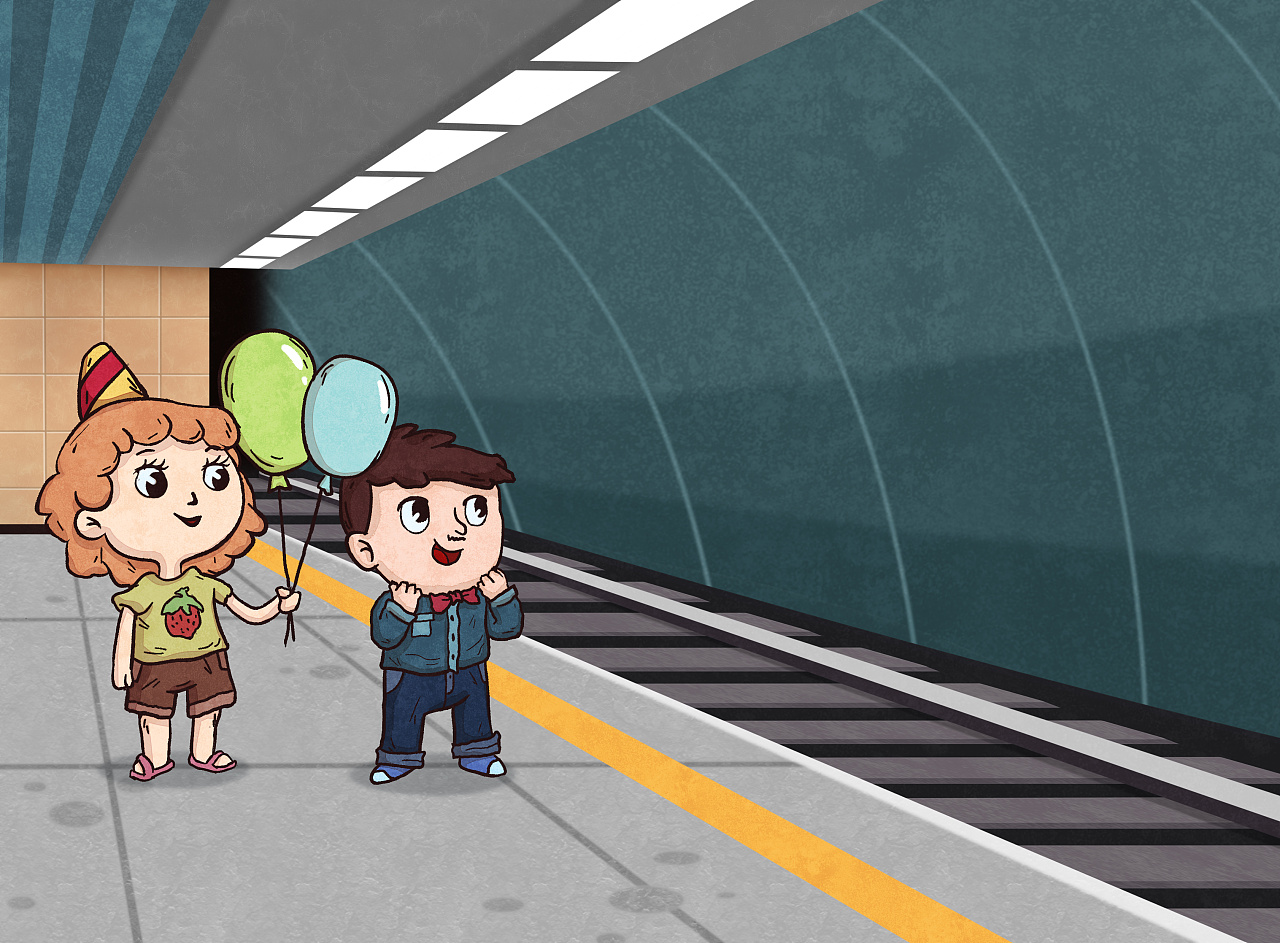 等候地铁|插画|儿童插画|化为千羽 - 原创作品 - 站酷 (zcool)