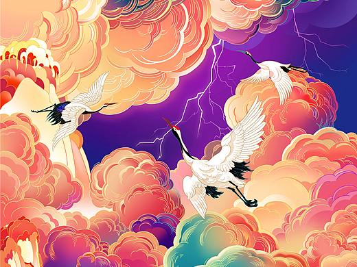 大同-云中八景-雷山返照（個人主頁-ZNTUxNDA0NTI=） - 藝術插畫 - 站酷設計師陣雨與余原創(chuàng)素材 - 站酷ZCOOL