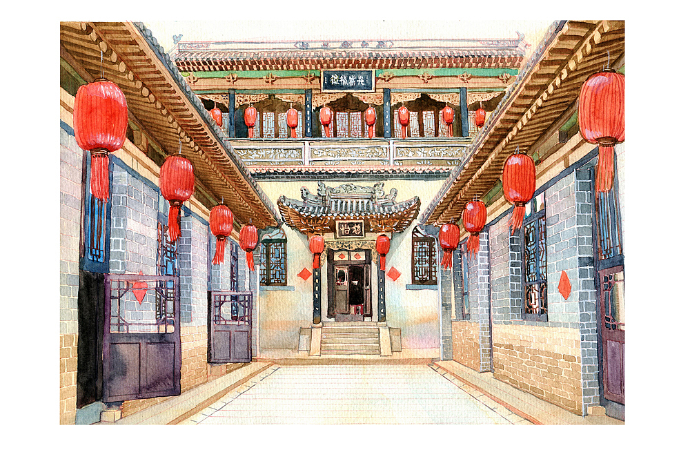 手绘城市系列——《山西》