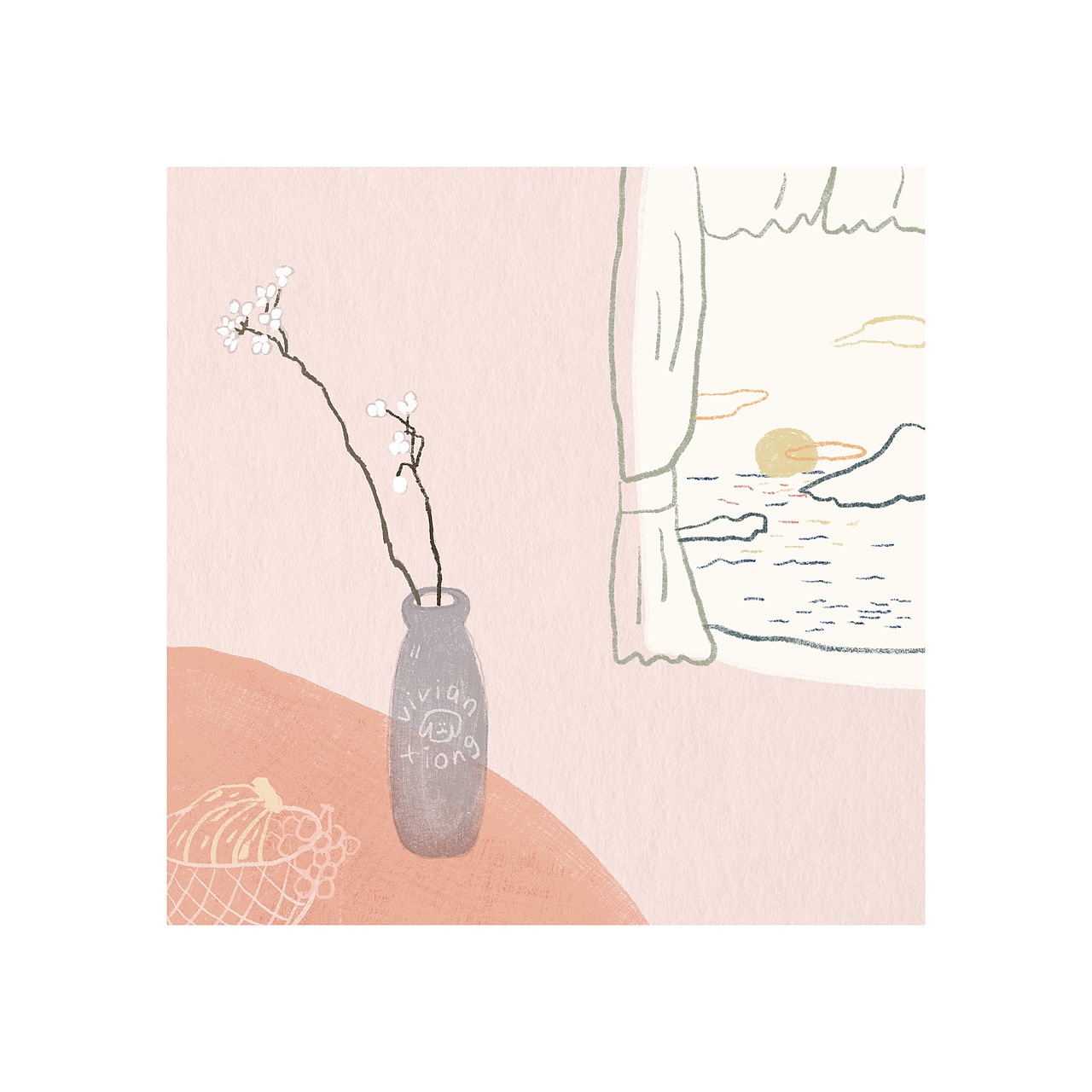 莫兰迪色系的花花草草们ipad仿手绘|插画|创作习作|vivianxiong_原创