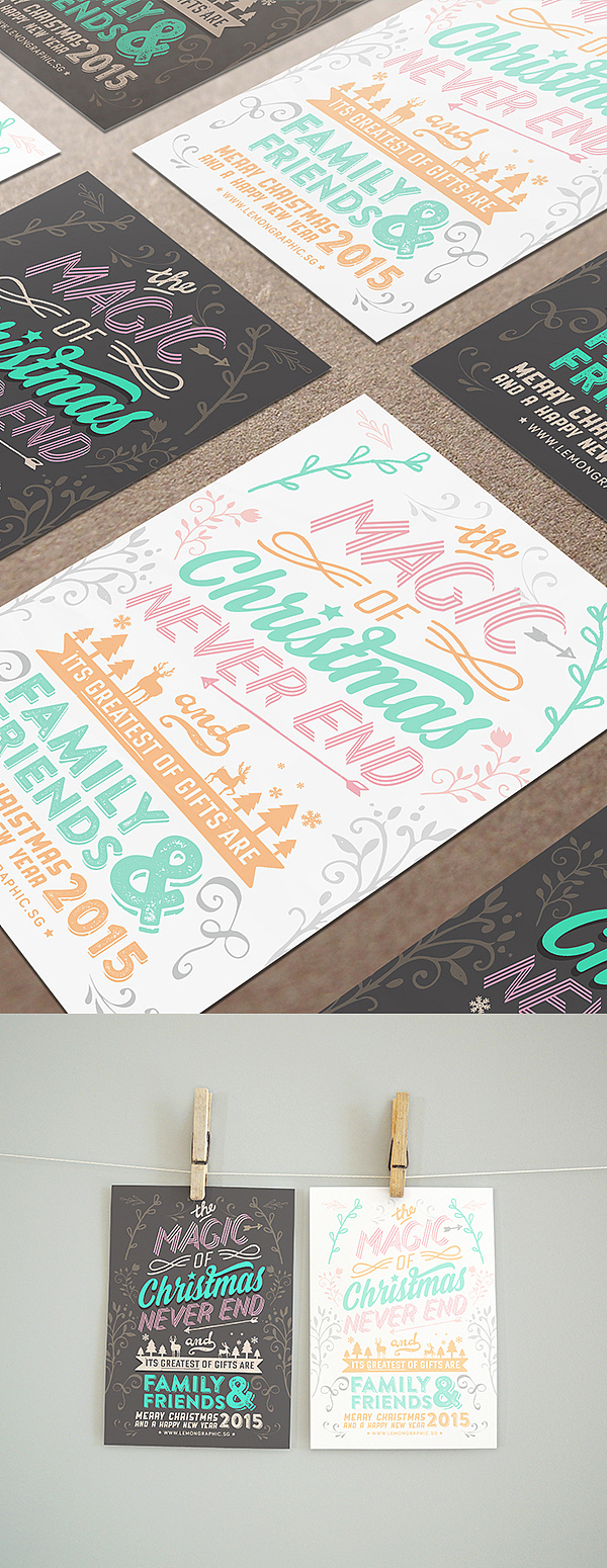 Christmas card typography 2015 圣诞卡(图ZMjE3MzA4OTI=) - 其他平面 - 站酷设计师rayzong原创素材 - 站酷ZCOOL