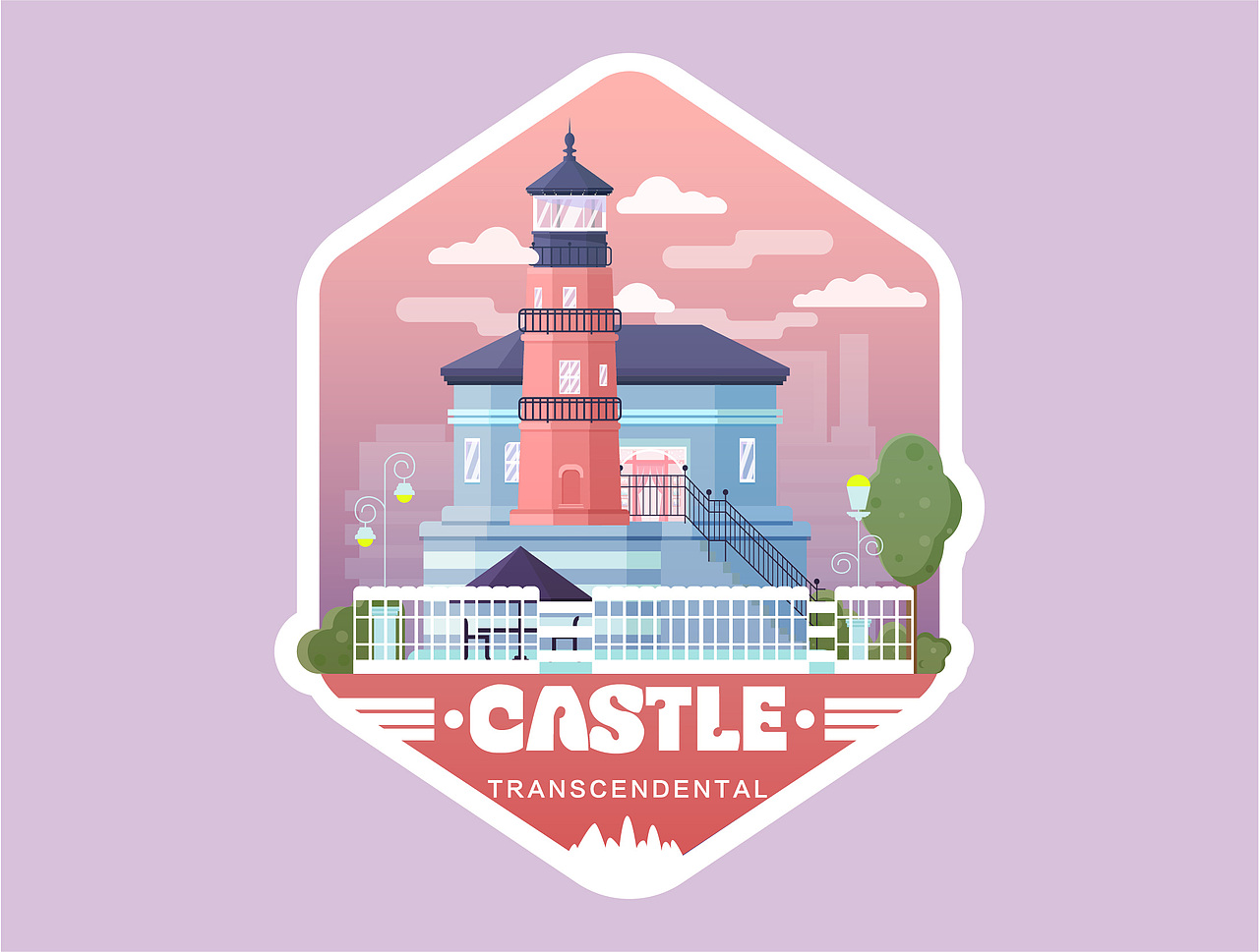 渐变风格扁平建筑插画 — 临摹（图ZMTc4NDc3NTQ4） - 创作习作 - 站酷设计师东尼915原创素材 - 站酷ZCOOL