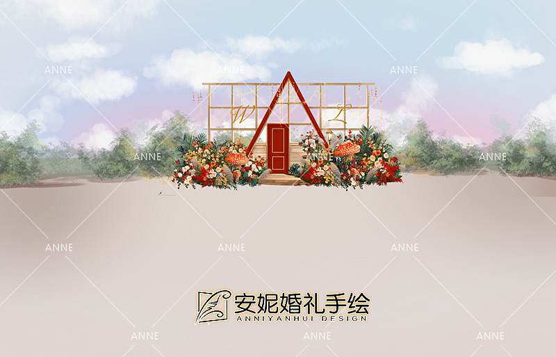 一抹秋色 | 安妮婚礼手绘