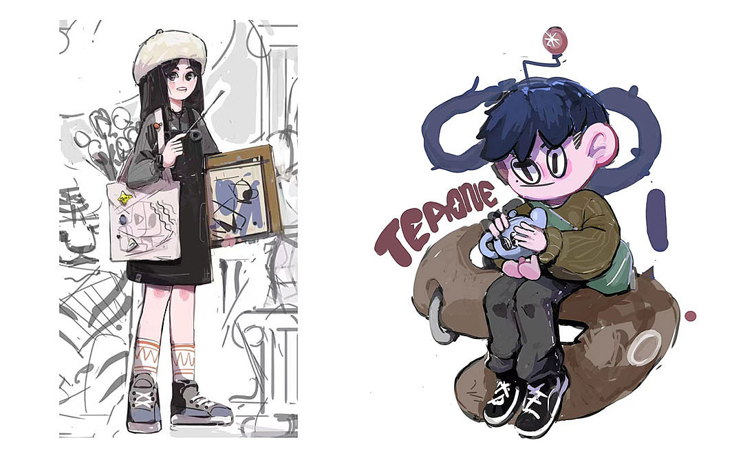 2022|TEAONE©“工作图>摸鱼”（图ZMjk0MjY3MjIw） - 新锐潮流插画 - 站酷设计师茶一GG原创素材 - 站酷ZCOOL