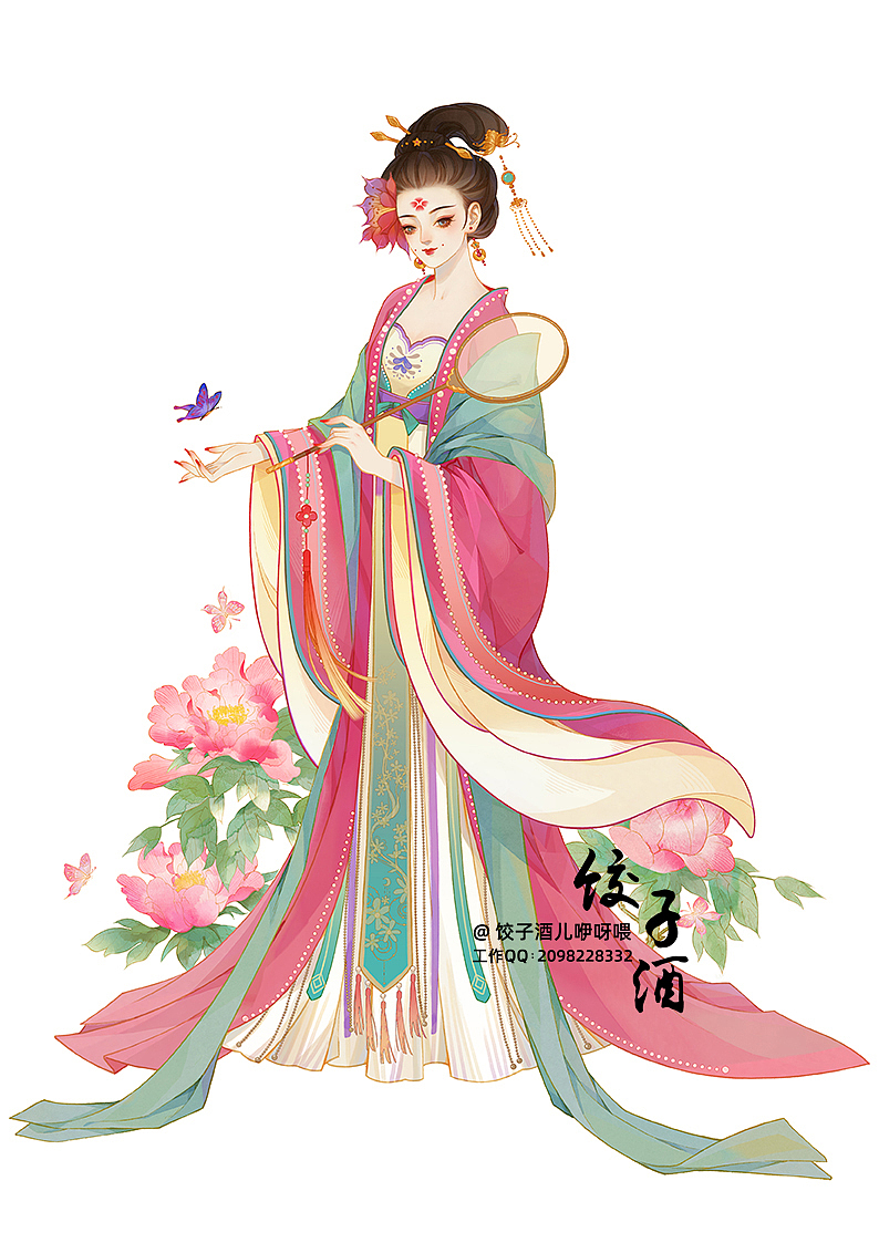 有美一人（图ZMjQ1NzMxMzE2） - 商业插画 - 站酷设计师饺子酒儿原创素材 - 站酷ZCOOL