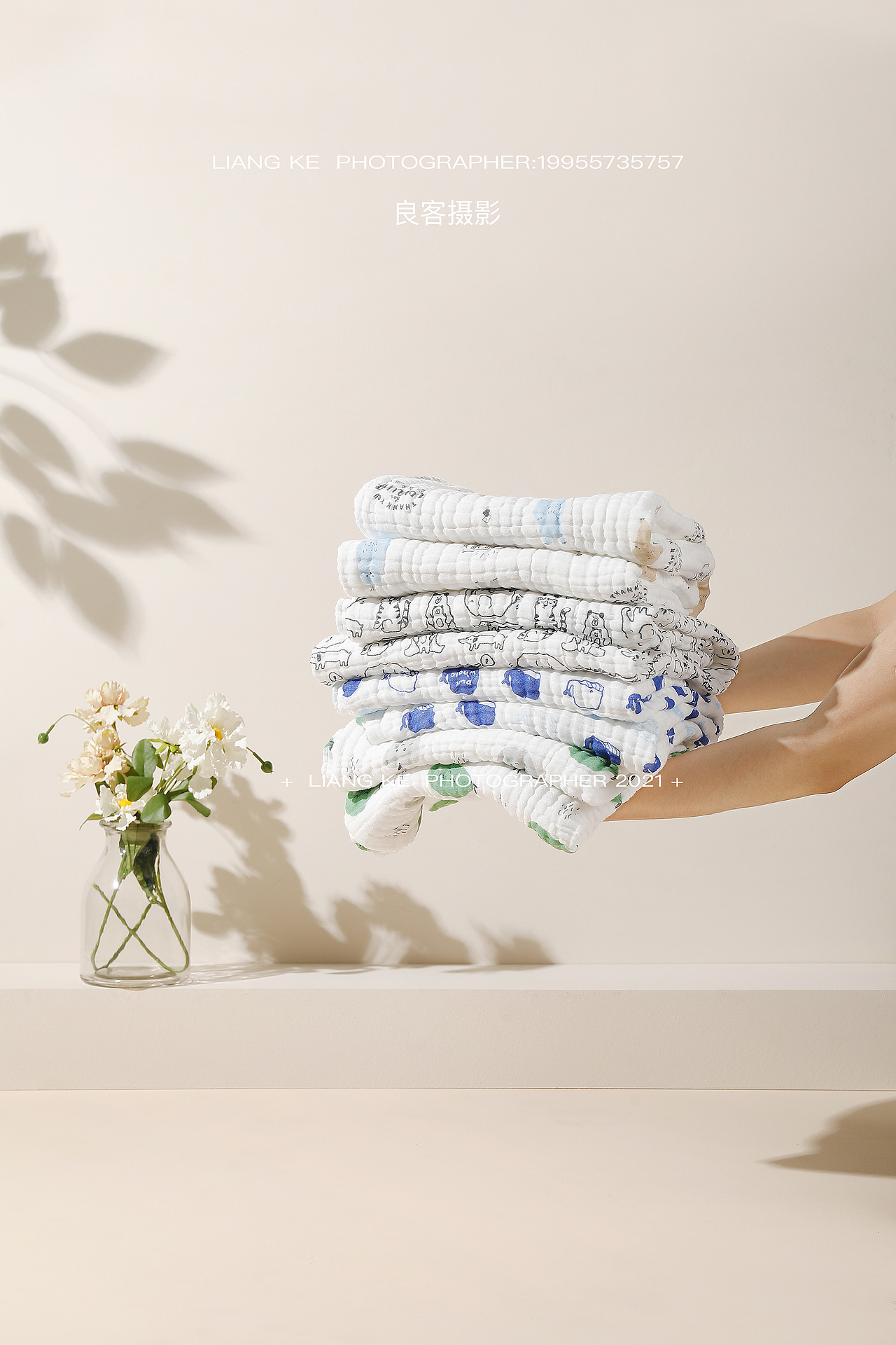 儿童泡泡纱浴巾静物摄影