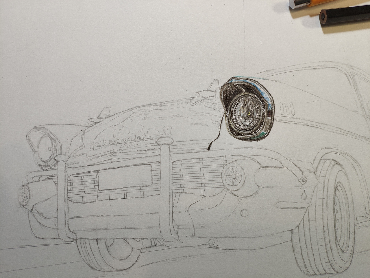 雪佛兰贝莱尔1957（图ZMTI1NjY2OTU2） - 绘画 - 站酷设计师ST石头FIT原创素材 - 站酷ZCOOL