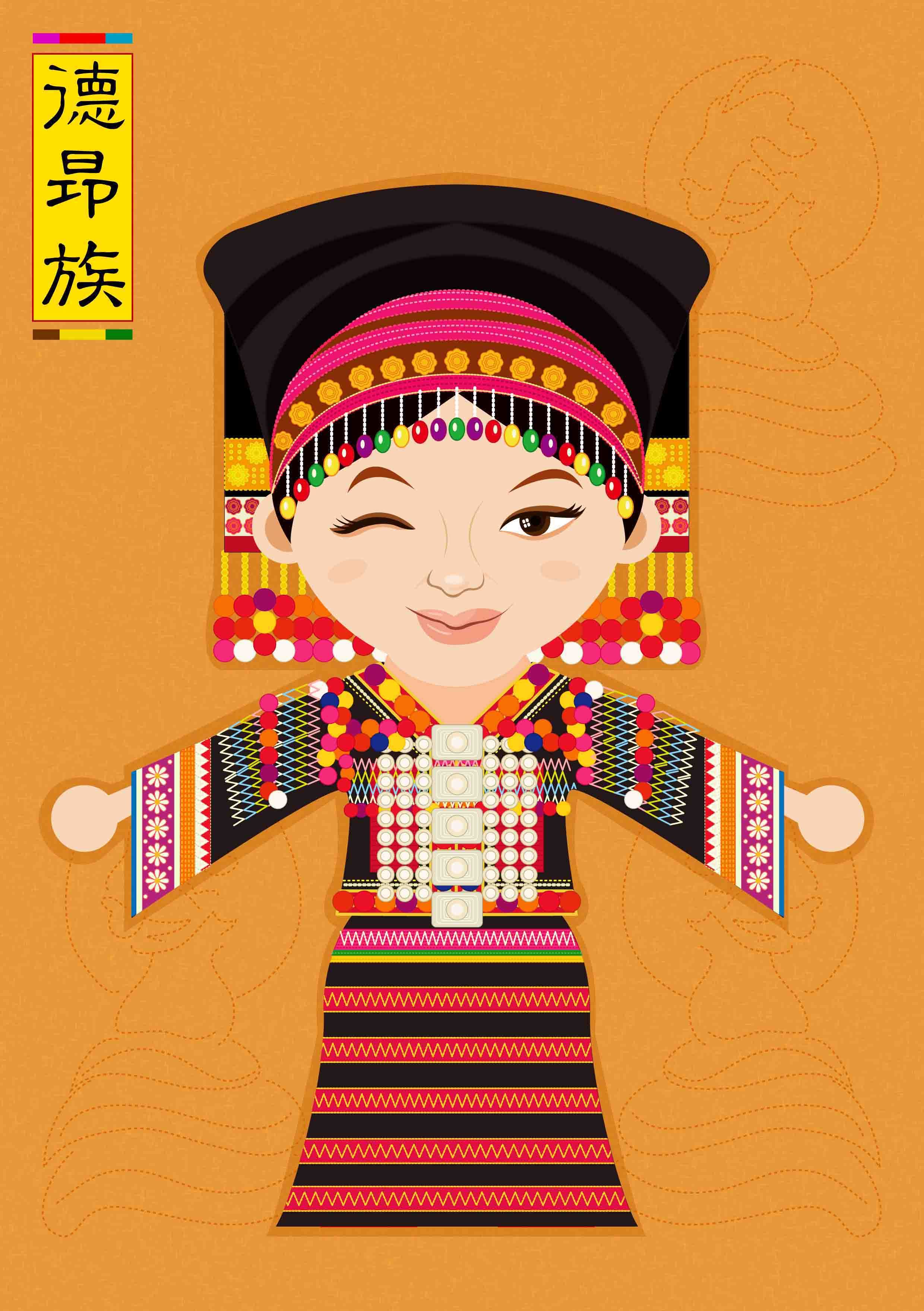 少数民族服饰推广·卡通人物形象设计|平面|图案|奶奶tina07 - 原创