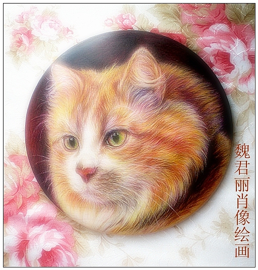 手绘肖像,木板彩铅动物肖像画!