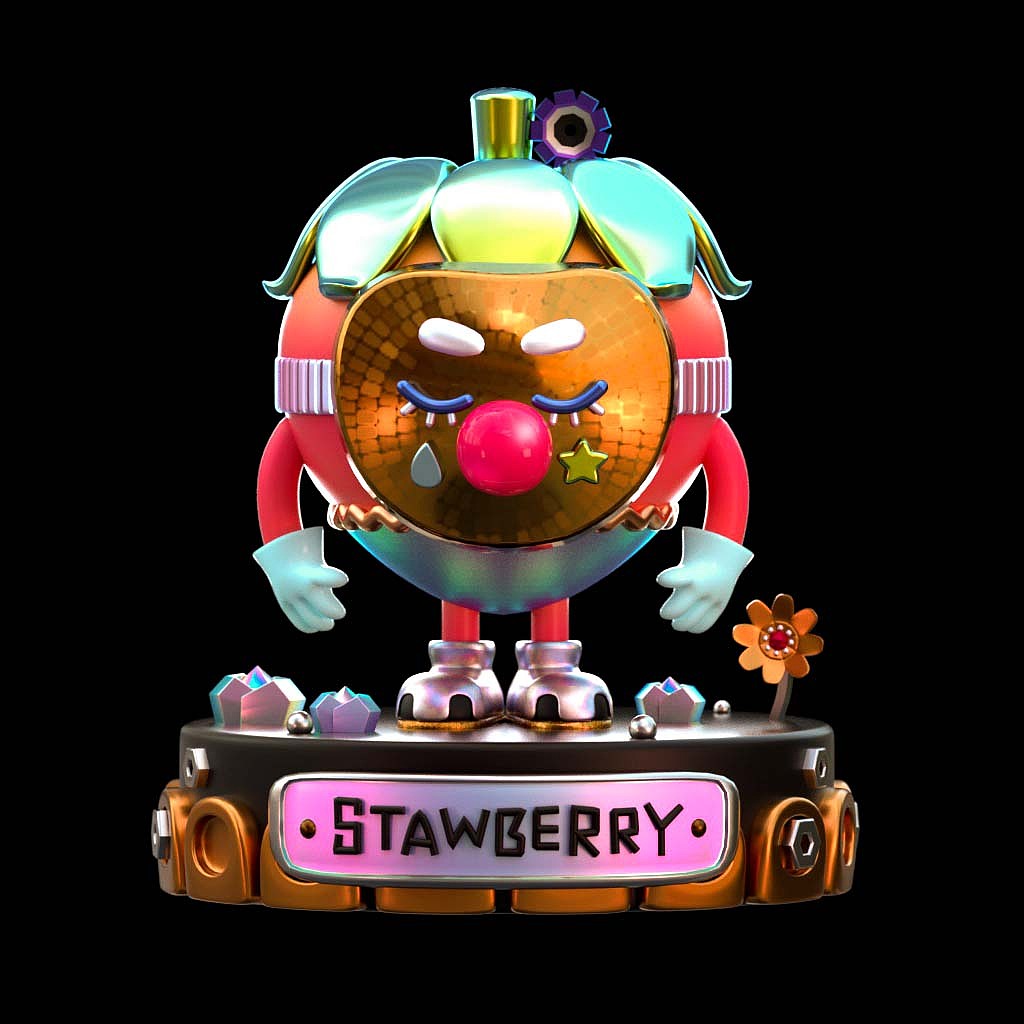 C4D-IP角色 小草莓與面具（圖ZMzM3NzAyMzEy） - 動(dòng)畫(huà)/影視 - 站酷設(shè)計(jì)師云曉CloudKnows原創(chuàng)素材 - 站酷ZCOOL