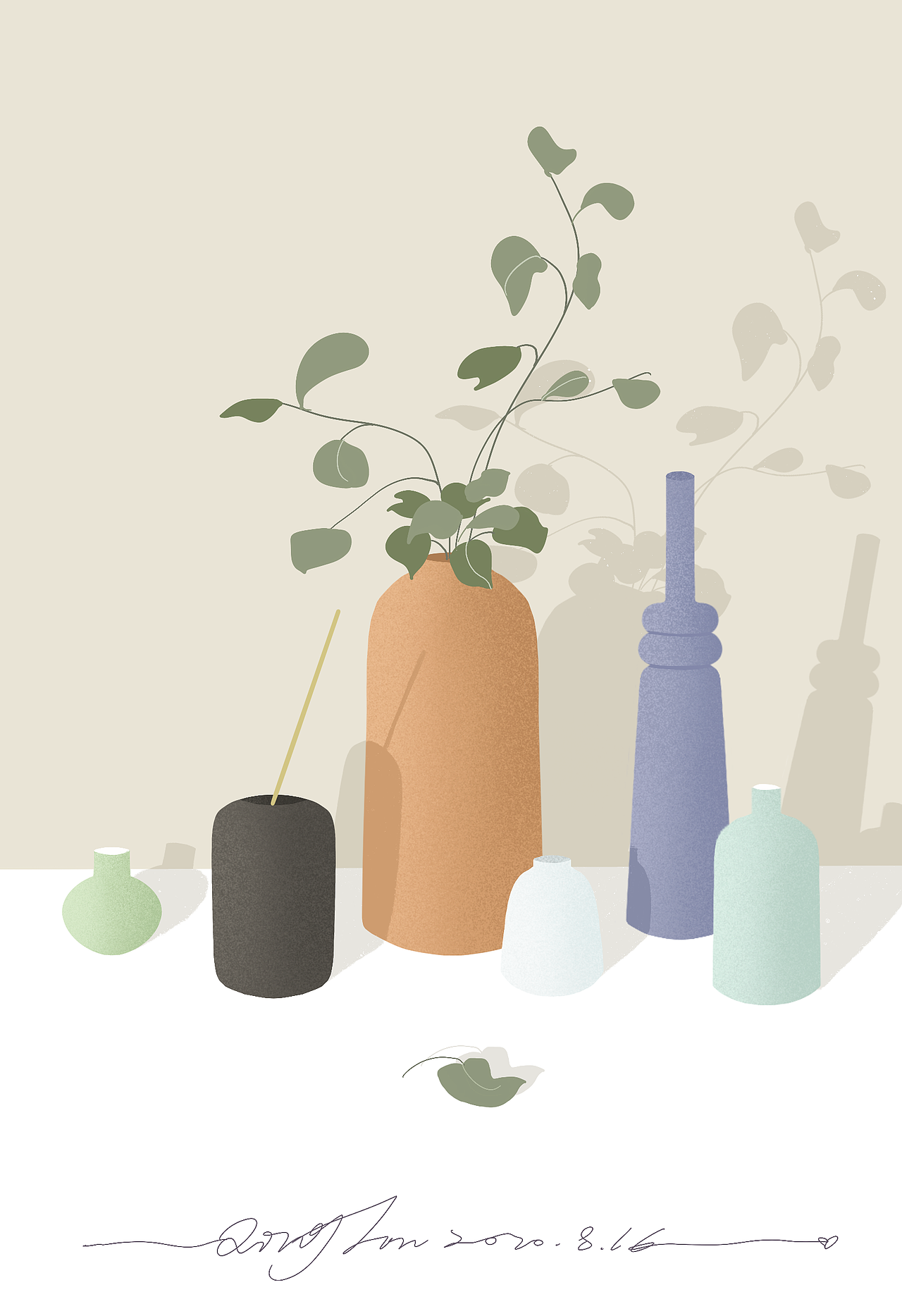 致敬莫兰迪（图ZMjIzMTU5Mzg0） - 商业插画 - 站酷设计师一禾栗子原创素材 - 站酷ZCOOL