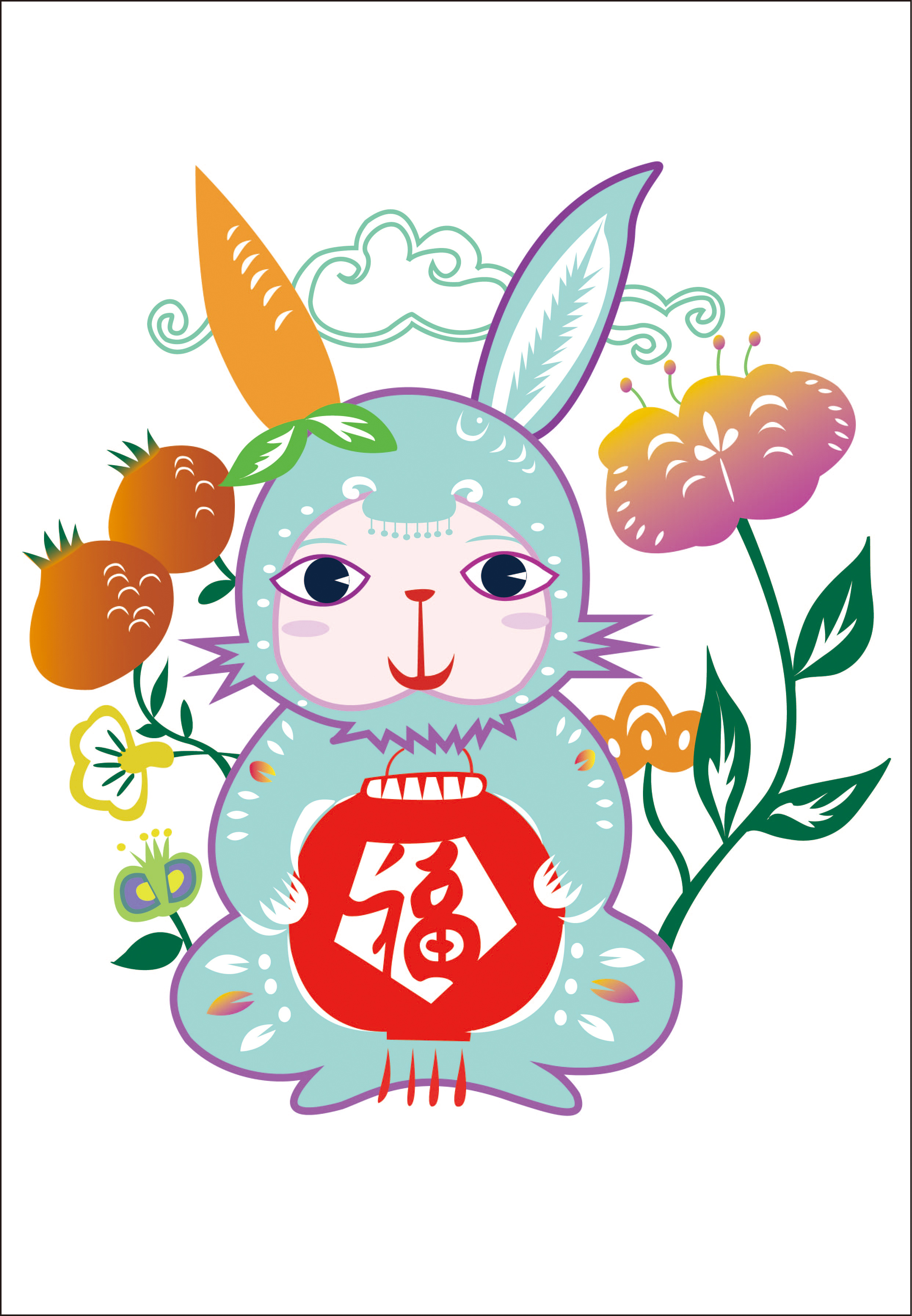 年画兔设计图__传统文化_文化艺术_设计图库_昵图网nipic.com