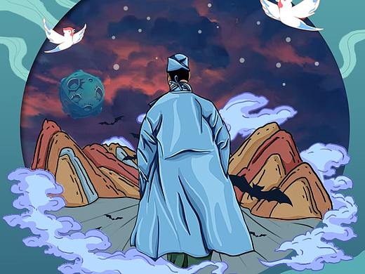 抗疫长城插画H5