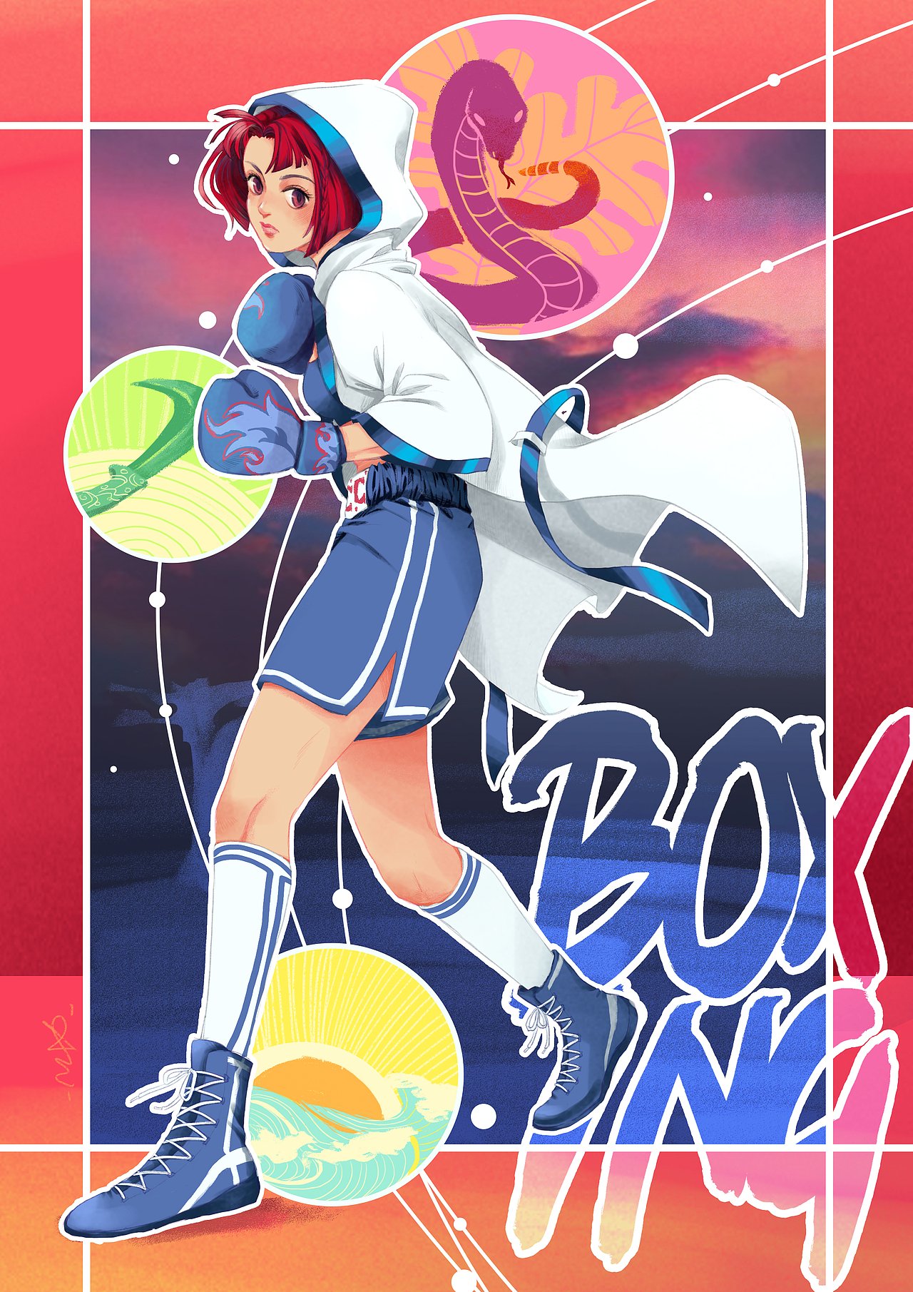 fight girl——拳击女孩fire red