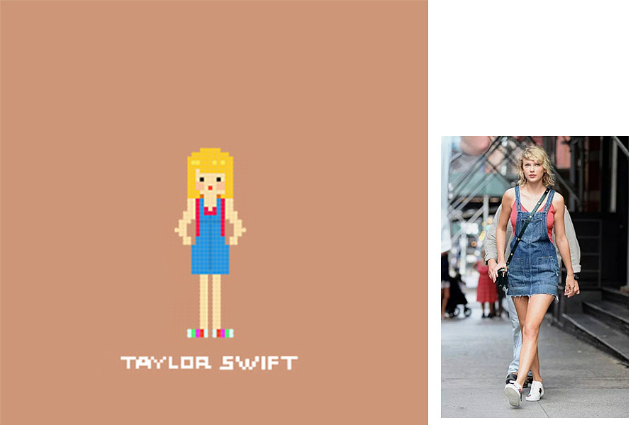 霉霉Taylor Swift 街拍照→像素画（图ZMTU0NDAwNzIw） - 像素画 - 站酷设计师林惜吾原创素材 - 站酷ZCOOL