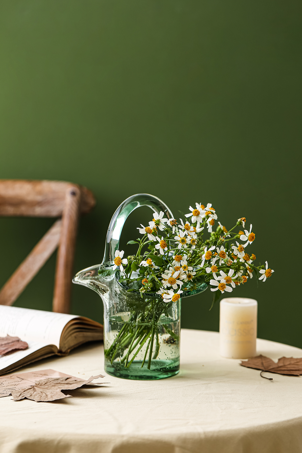 花与鱼/北欧花瓶/玻璃花瓶/手提花瓶