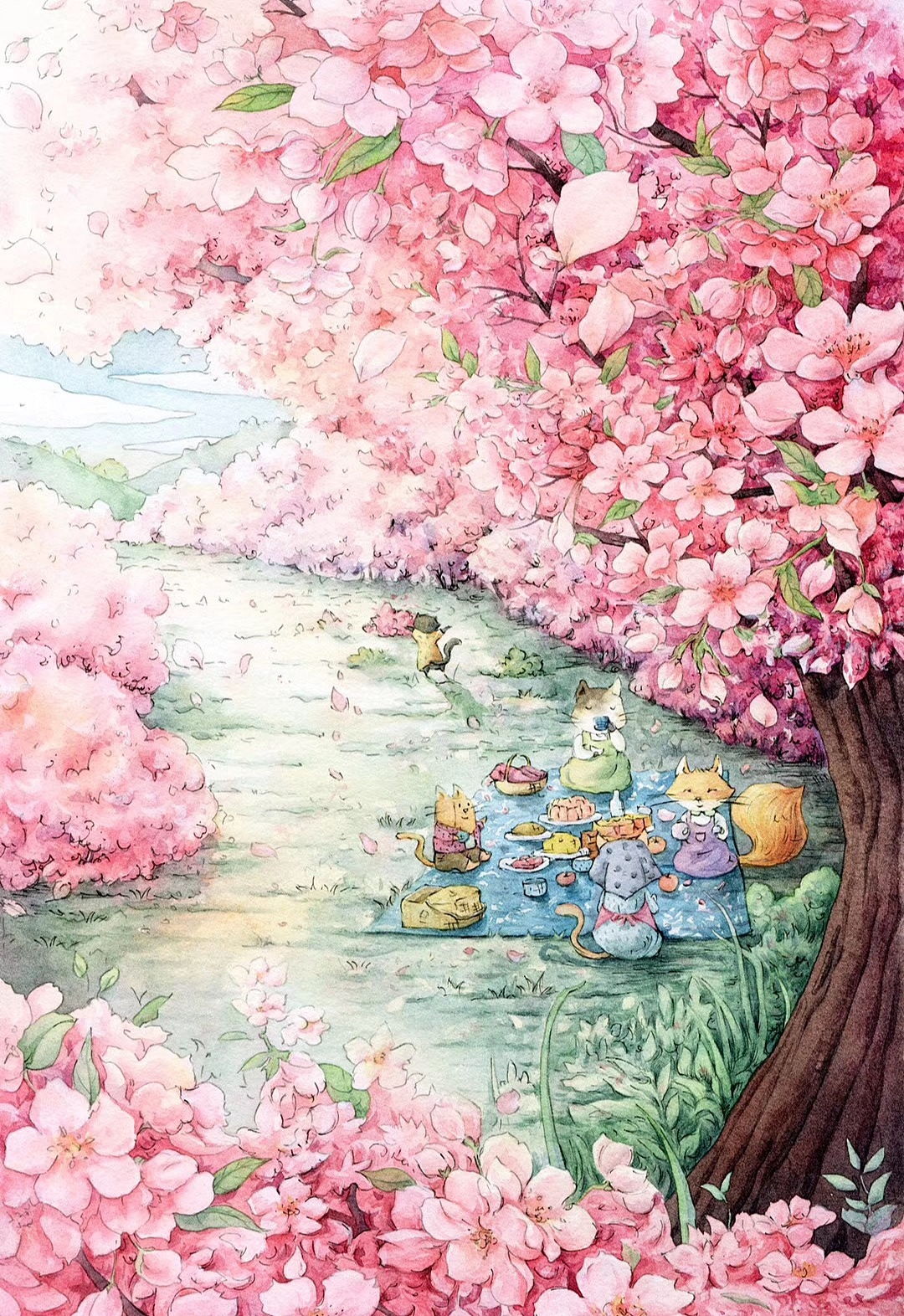 儿插封面水彩插画小狐狸系列故事