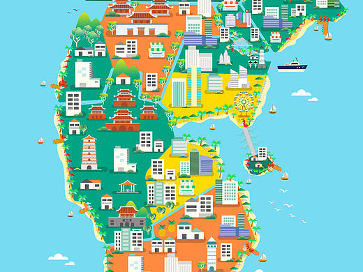湛江扁平化地图