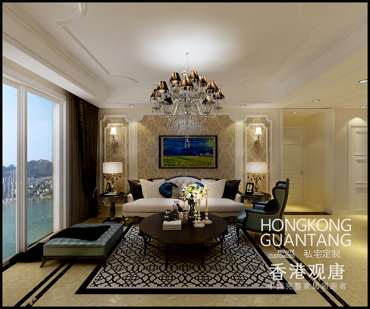 滕州装饰公司|滕州君瑞城131平新古典风装修效果图案例