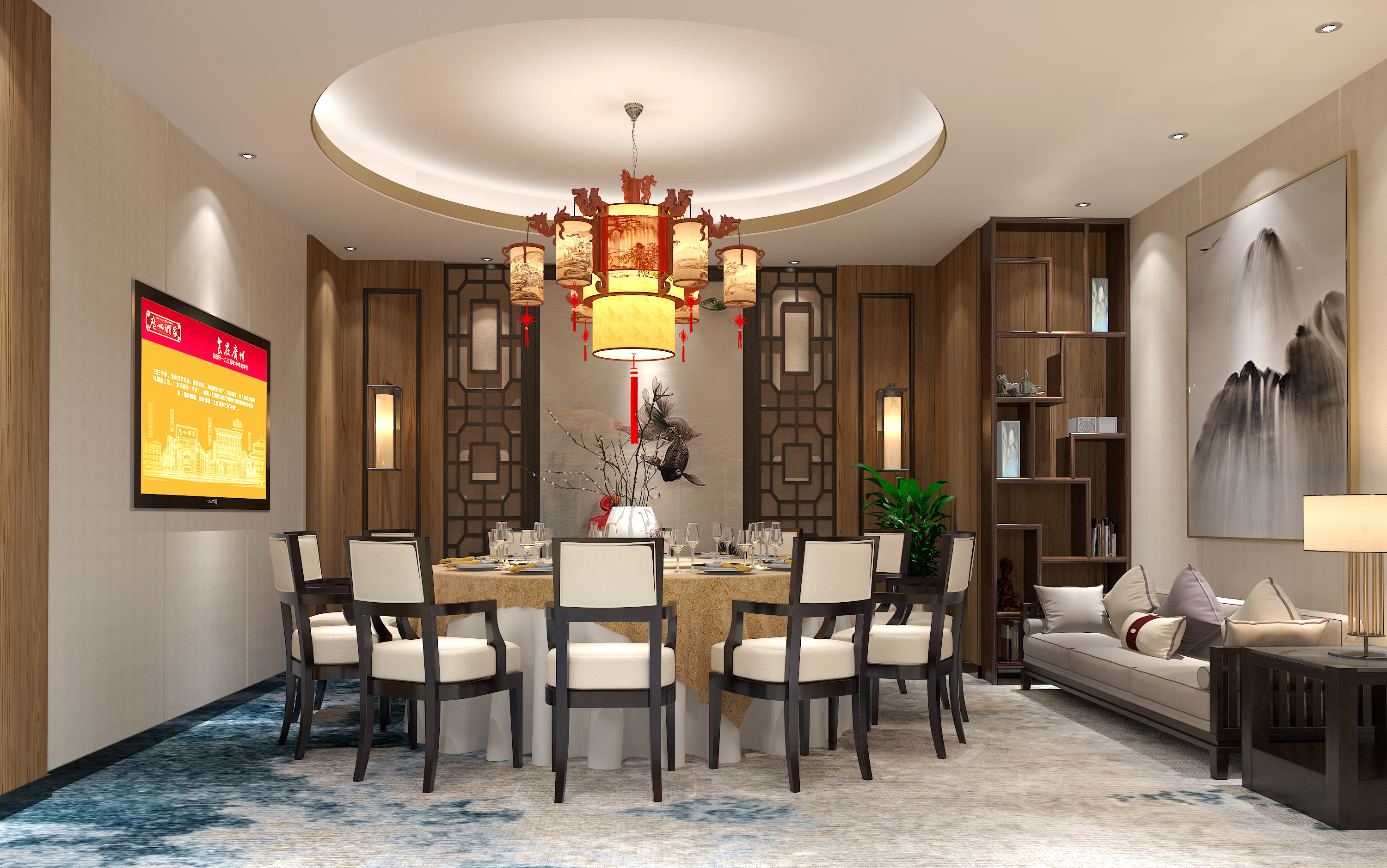 新中式酒楼室内装修全套施工图（附效果图）-餐饮空间装修-筑龙室内设计论坛