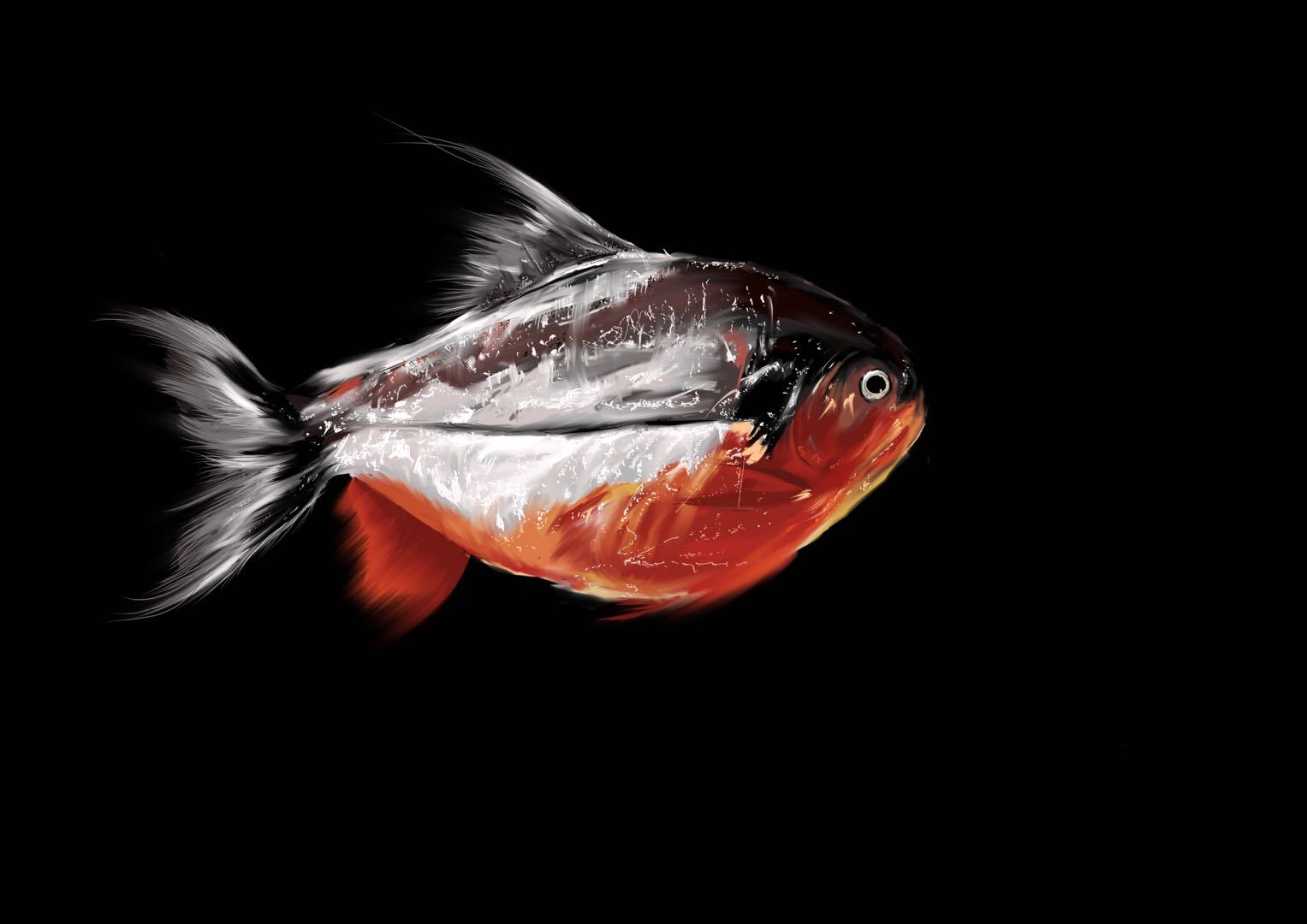 ipad绘画|procreate 画一条鱼 深海猛兽