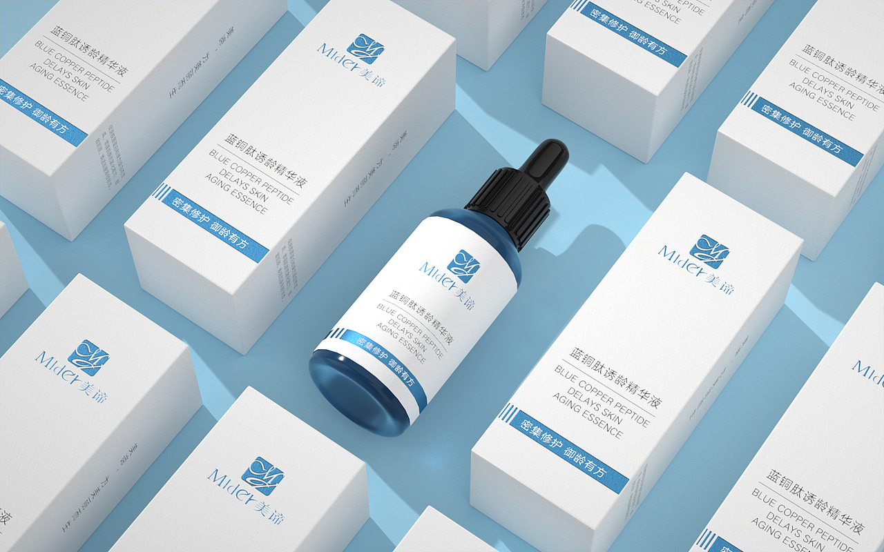 MIder美谛蓝铜肽诱龄精华液护肤品包装设计（图ZMjU3NjkxNjg4） - 包装 - 站酷设计师Talina娜原创素材 - 站酷ZCOOL