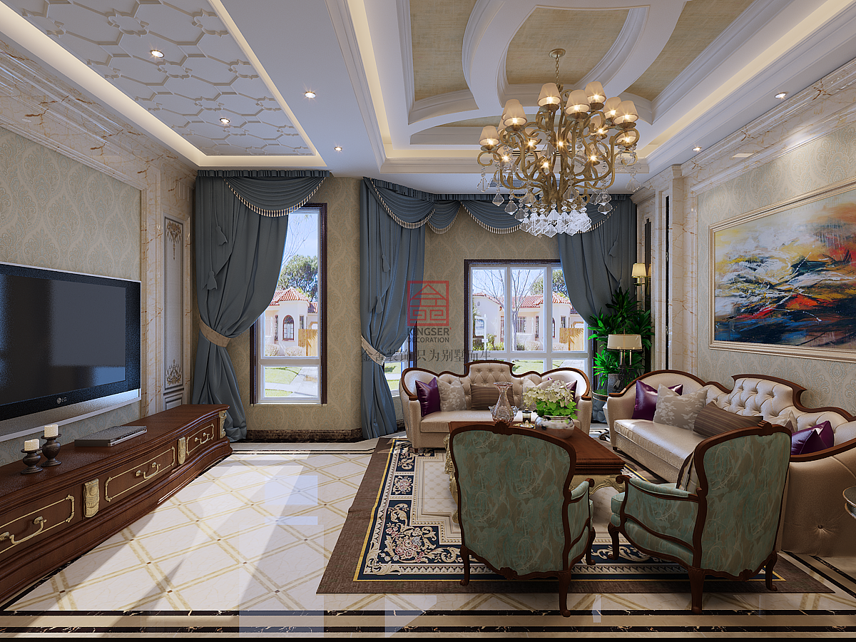 江南新城500平米欧式风格装修效果图