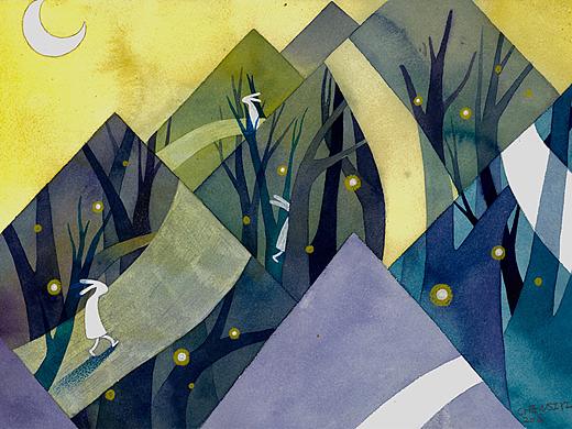 《行走的兔子》系列插画