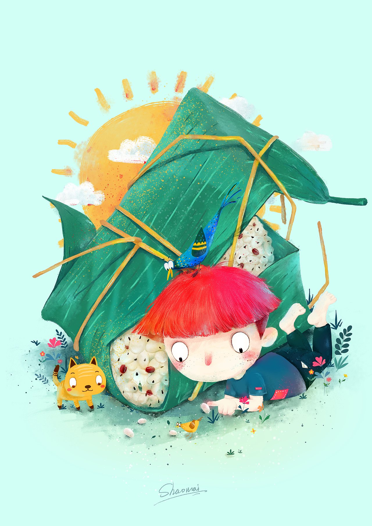 哈哈哈红豆味（图ZNzU2NzA4MjA=） - 儿童插画 - 站酷设计师烧麦先生原创素材 - 站酷ZCOOL