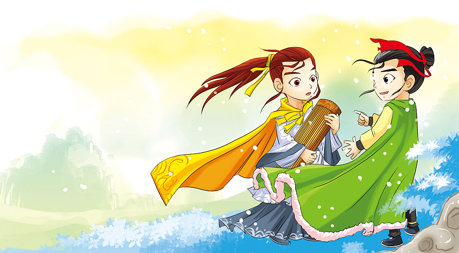 中国古诗文彩色插图（图ZNjY2NTA0MA==） - 商业插画 - 站酷设计师漫匪原创素材 - 站酷ZCOOL