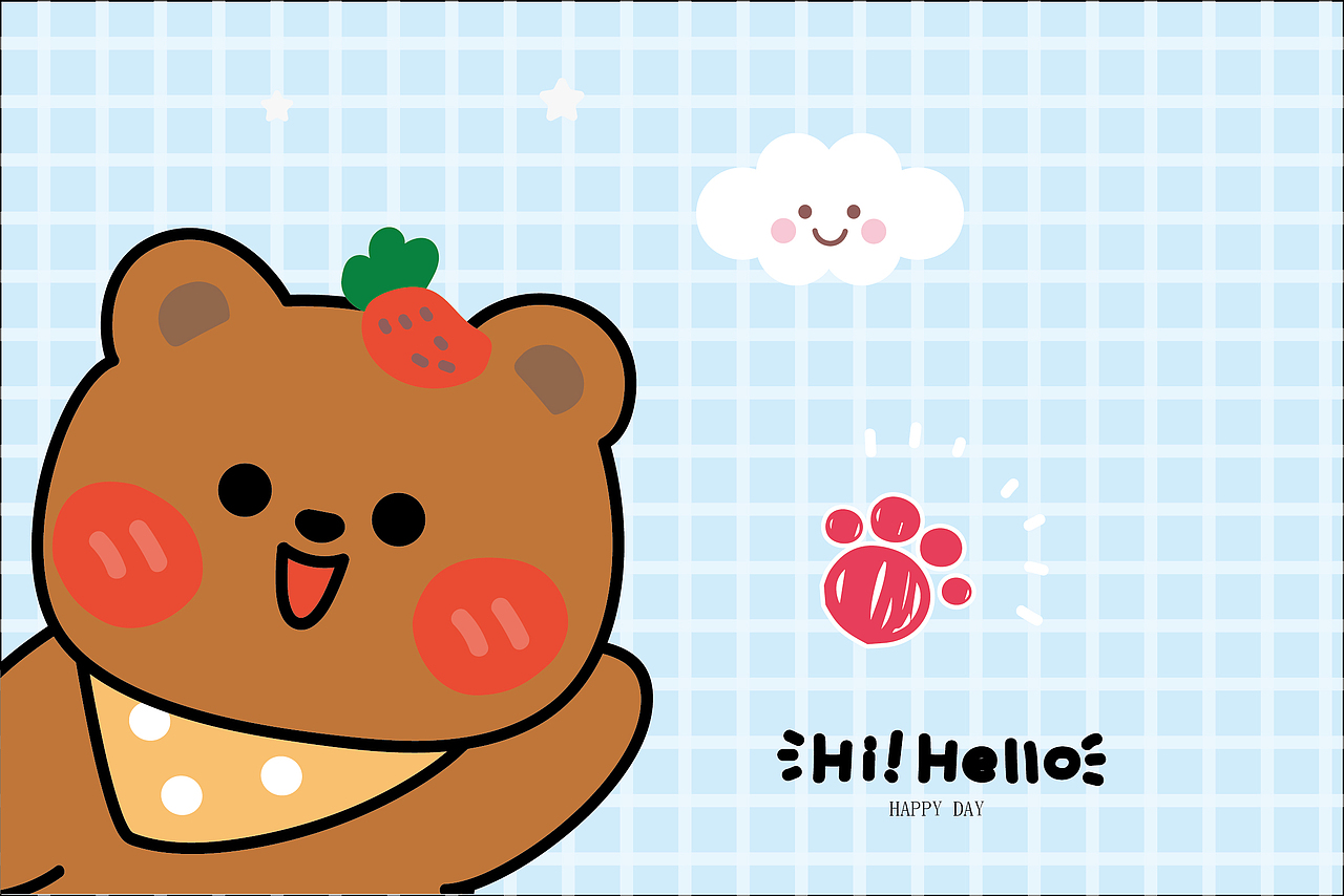 熊可爱卡通原创图案 贴纸手机壳鼠标垫