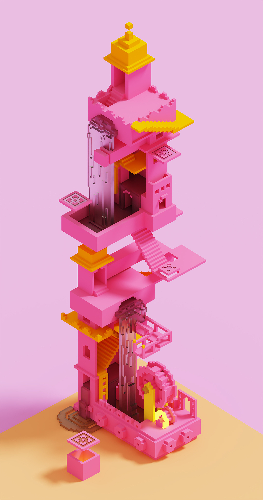 纪念碑谷风练习|三维|建筑/空间|我只是一只猪_临摹作品-站酷zcool