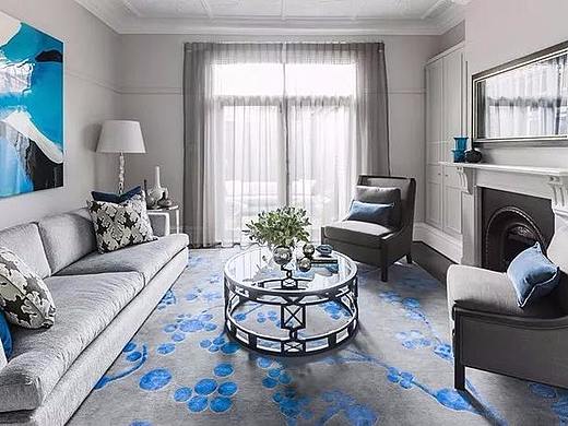 贵阳经典装修案例，高级灰+蓝色，时尚潮流的绝妙搭配