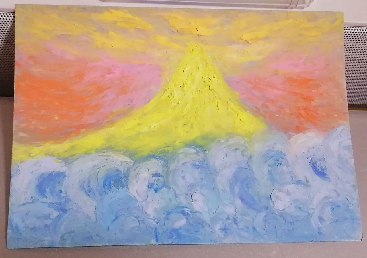 日照金山云海仙踪 | 油画棒小画