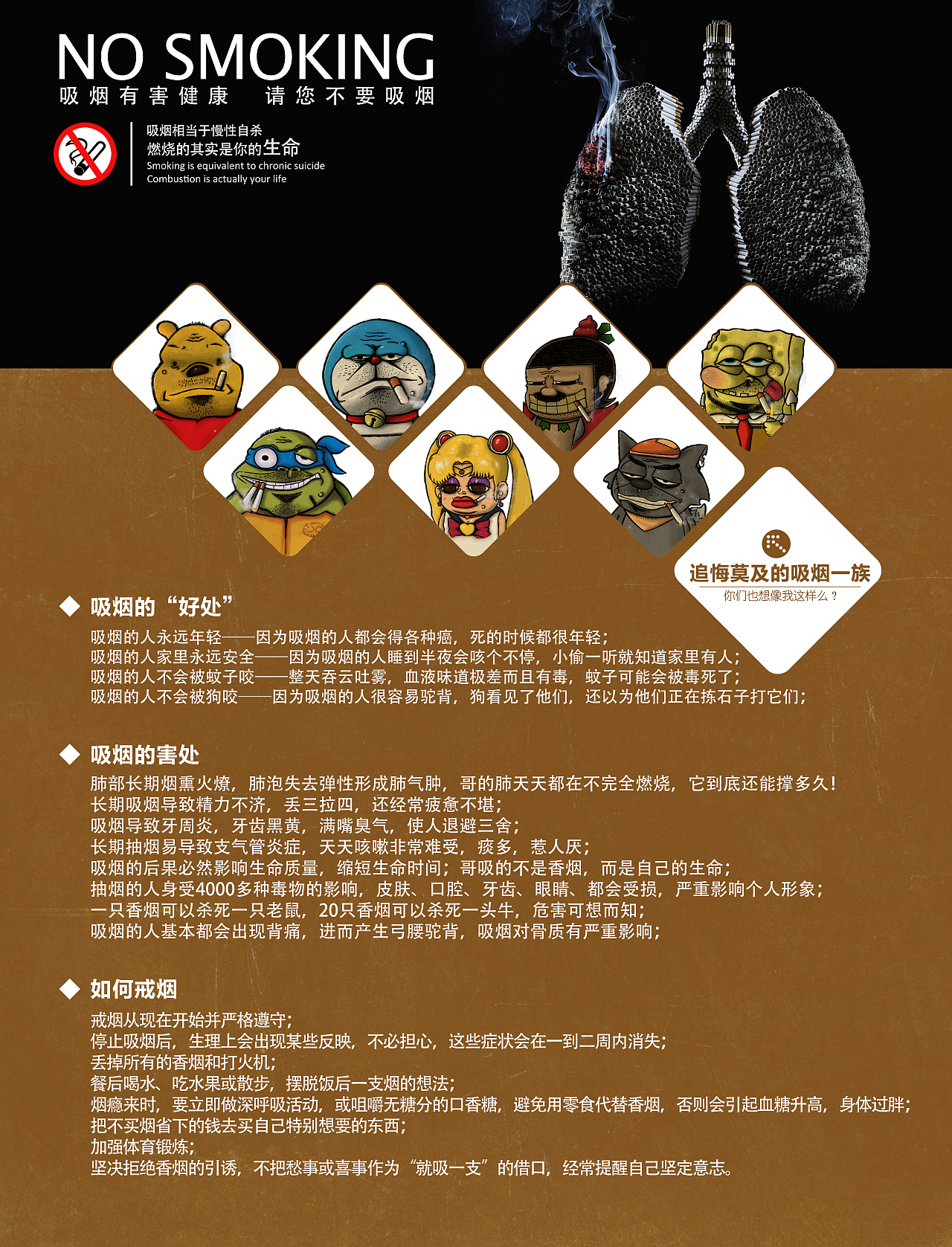 吸烟宣传 展板 公益