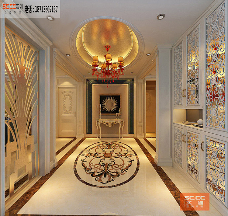 【唐山实创装饰】——梧桐大道210平米——欧式风格——玄关设计